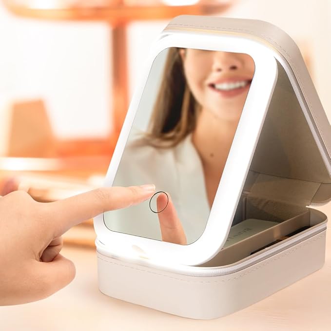 Maletín Porta cosméticos LED + Kit Maquillaje