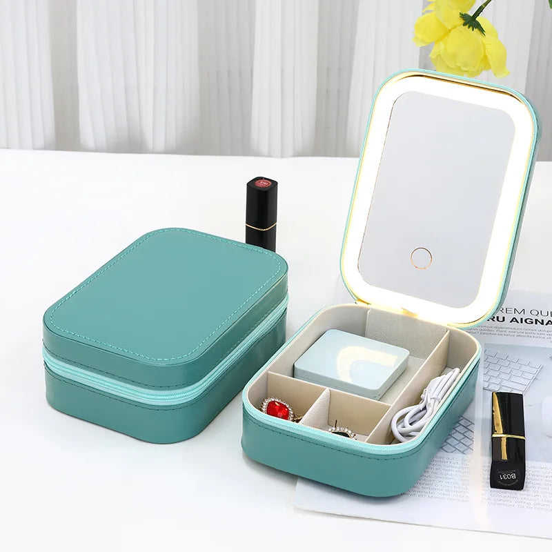 Maletín Porta cosméticos LED + Kit Maquillaje