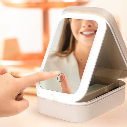 Maletín Porta cosméticos LED + Kit Maquillaje
