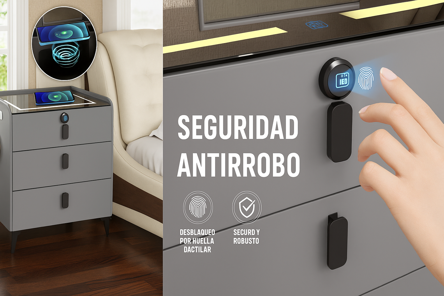 Mesa de Noche Multifuncional Smart